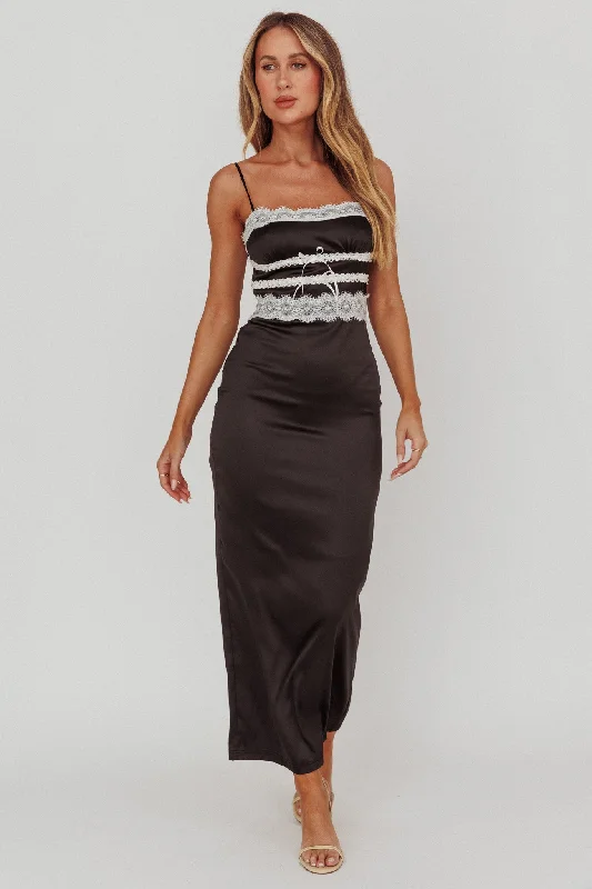 Casual yet chic women’s outfits for work or play   Kellan Lace Trim Maxi Dress Black