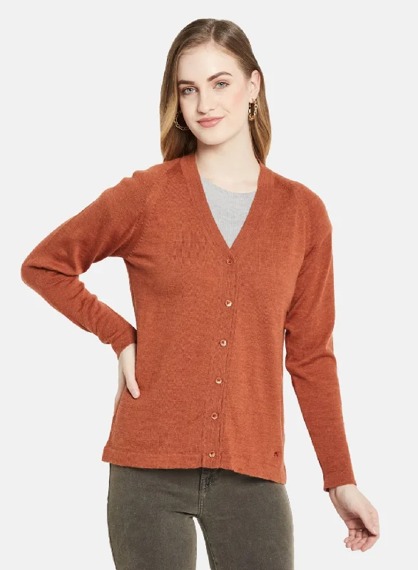 Trendsetting women’s clothing for fashion lovers   Women Orange Solid Cardigan