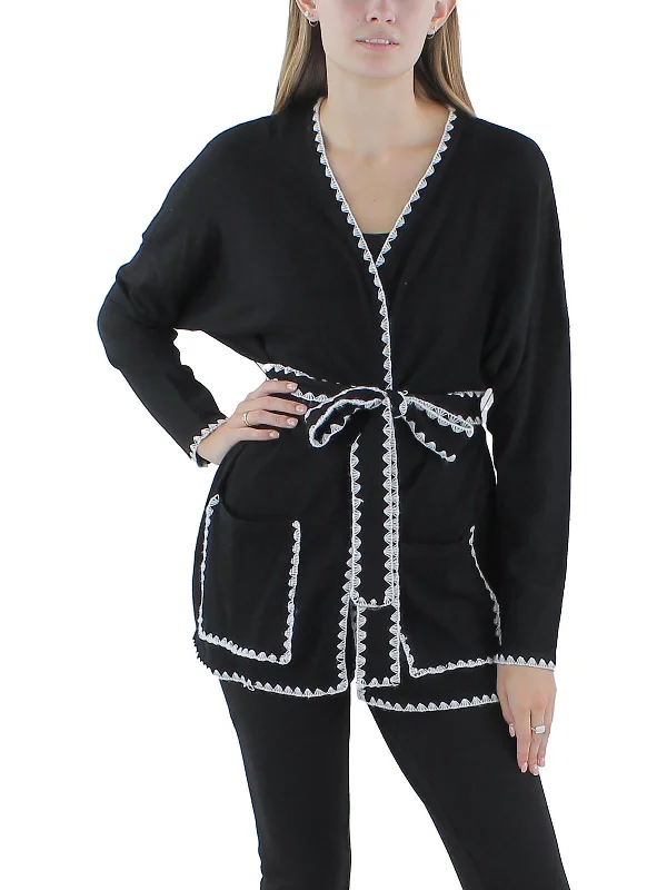 Womens Knit Belted Duster Sweater