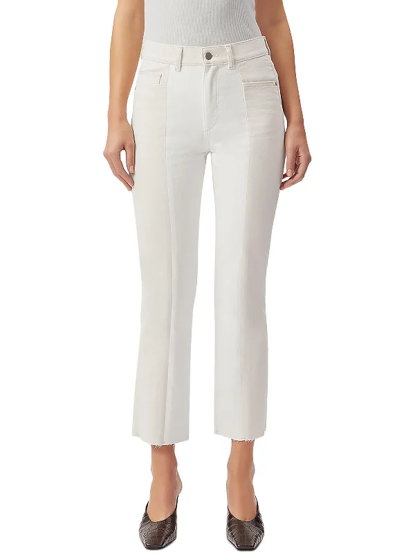 Stylish plus-size clothing for women   Womens Raw Hem Mid Rise Straight Leg Jeans