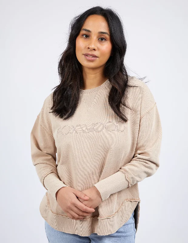 Stylish plus-size clothing for women   Foxwood Simplified Crew Oatmeal