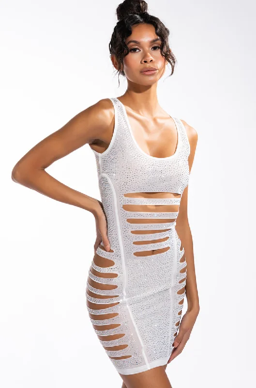 Fashion pieces that complement every woman’s style   GIRLS JUST WANT TO HAVE FUN MINI RHINESTONE DRESS