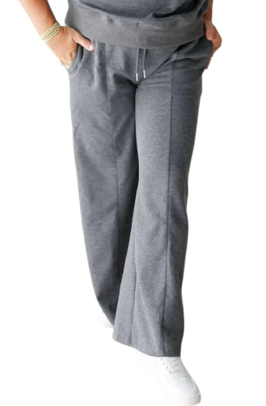 Buttery Soft Knit Pants In Charcoal